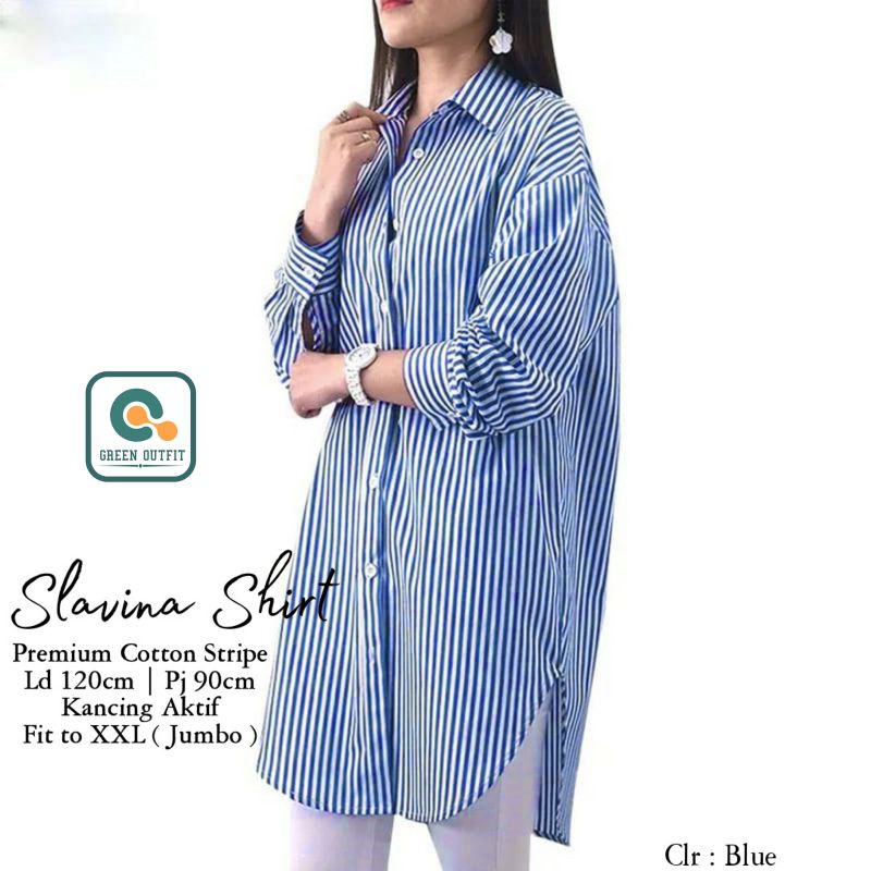SLAVINA TUNIK BAHAN COTTON STRIPE