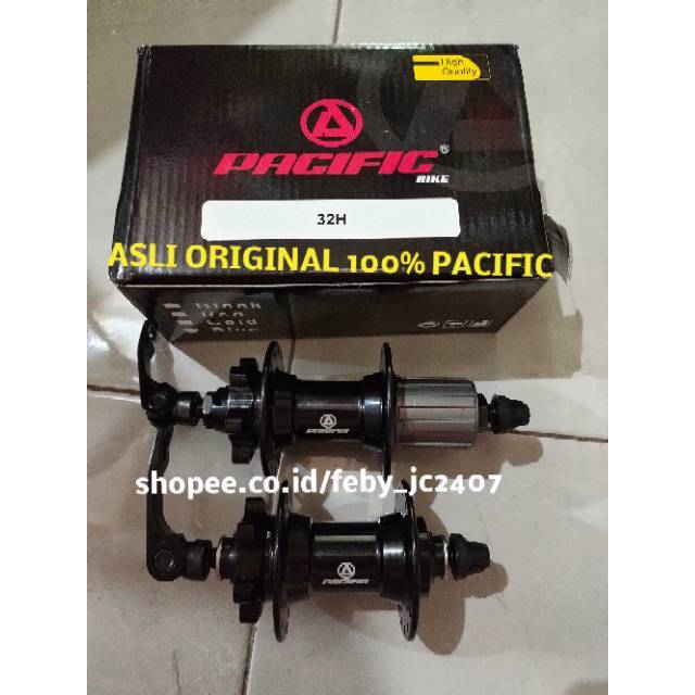 HUB FREEHUB PACIFIC 32 HOLE SP-B407 MENGGUNAKAN LAKER (JANGKRIK KECIL)