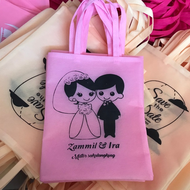 Tas souvenir wedding(flat 20x25 TANPA PACKING)