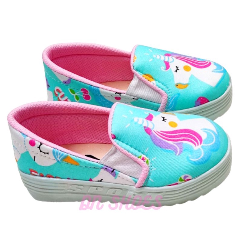 Sepatu anak perempuan motif unicorn tosca cute