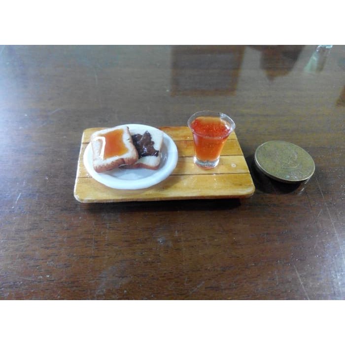 miniatur makanan roti selai - MN0252
