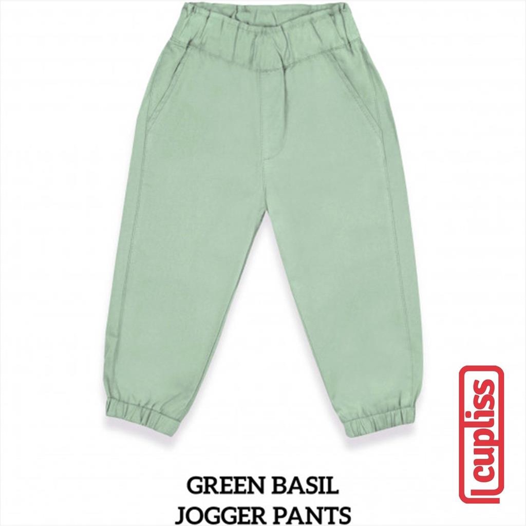 Little Palmerhaus Jogger Pants New Colour Green Basil Celana Anak