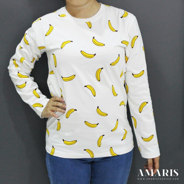 Kaos banana kekinian / kaos banana lengan panjang / kaos pisang