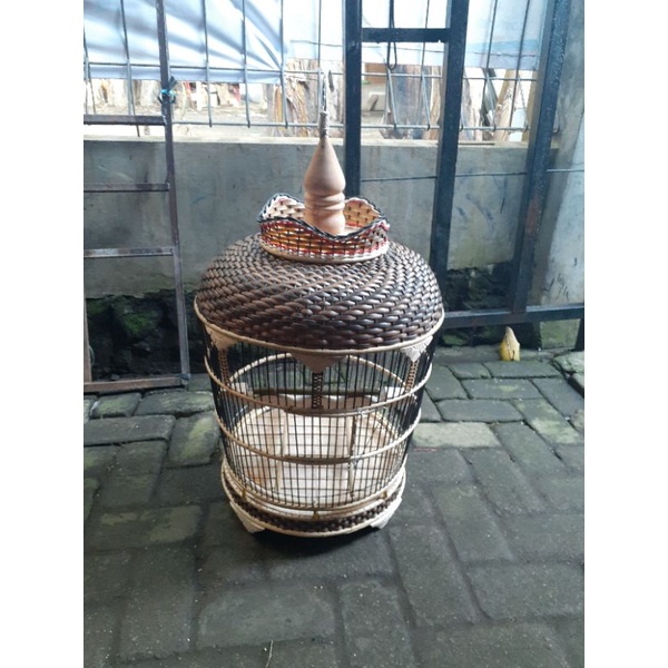 sangkar kutut mahkota king full rotan