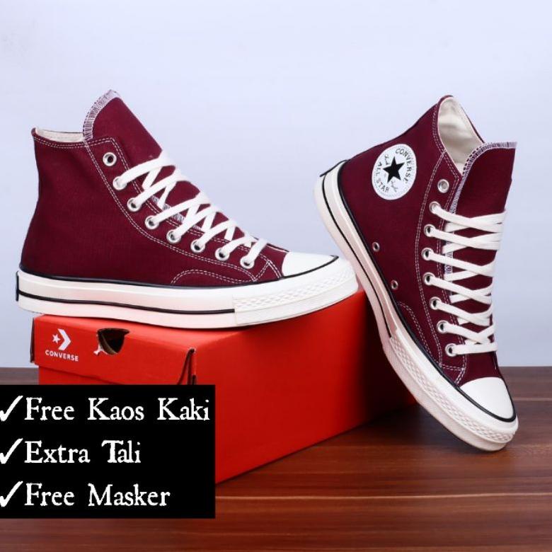 Buruan beli Sepatu Converse 70s HI Maroon Burgundy /Converse 70s Dark Red High / Converse 70s Merah 
