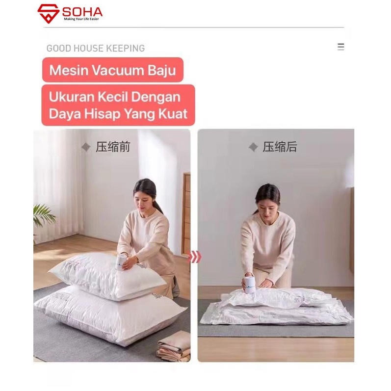 MVS-15 Mesin Alat Pompa Plastik Vakum Baju Colokan Listrik Vacuum plastik pakaian, travel bag vacum ko