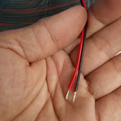 KABEL AUDIO CABLE AWG22  2JALUR MERAH HITAM TEMBAGA PUTIH