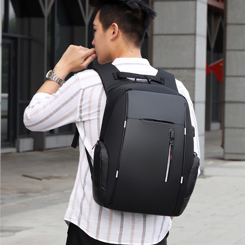 Highland Tas Ransel Pria Kasual Anti Air Waterproof Backpack Tas Laptop 15.6Inc dengan USB Charger Port TR209