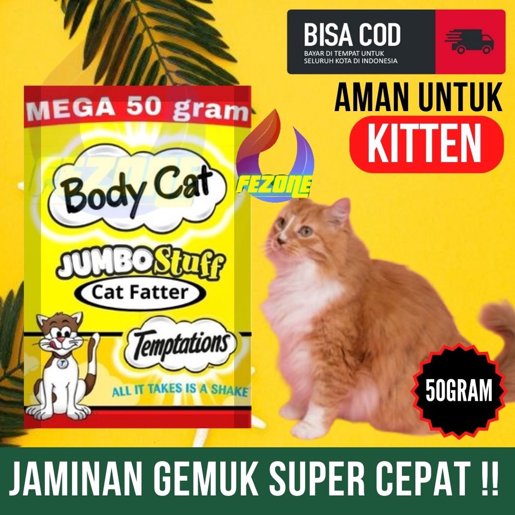 BODY CAT Cat Fattener (Vitamin Penggemuk Kucing) Terbukti Menambah Nafsu Makan Kucing Aman Untuk Kitten  FEZONE