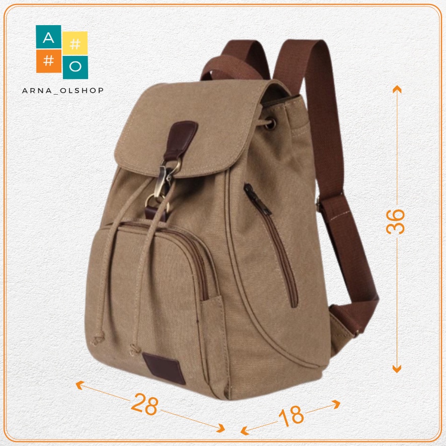 GHbag Klub New Arrival - Tas Ransel Canvas Backpack Up to 16 inch Tas Wanita Daypack