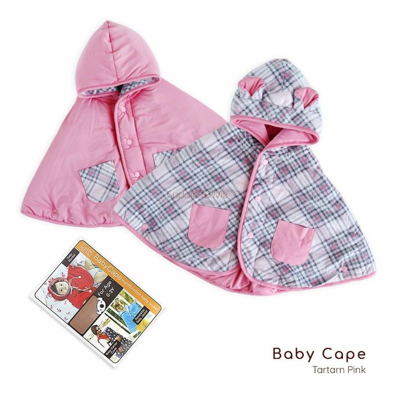 Jaket Anak CuddleMe BabyCape | Mantel Bayi Balita Cuddle Me Baby Cape | Grosir Cuddle Me BabyCape-Tartan Pink
