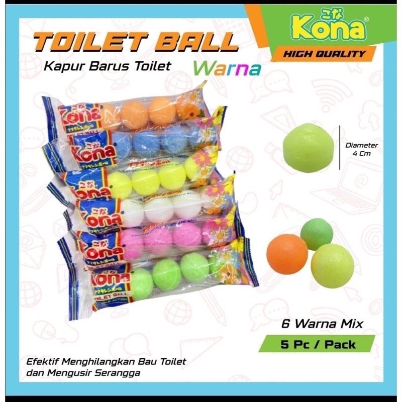 Kamper Toilet Ball Kona Isi 5 Pcs Besar