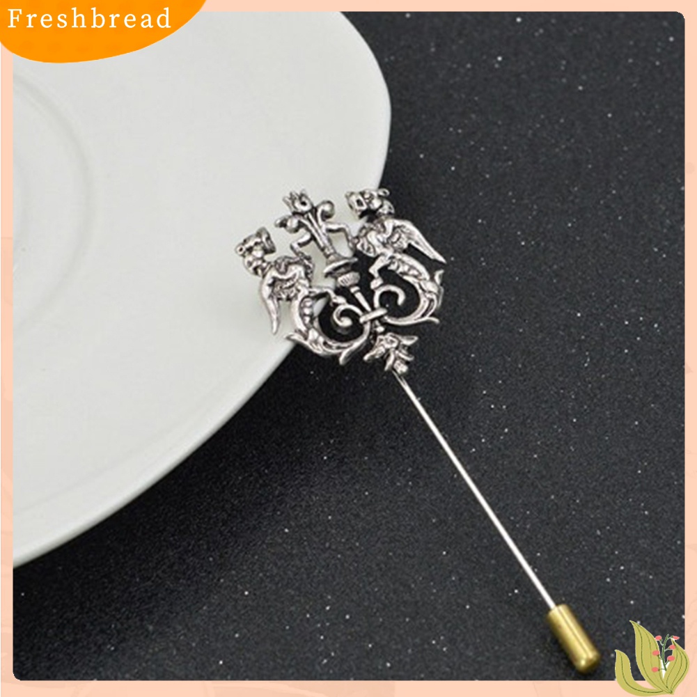 Fresh| Bros Pin Bentuk Singa Ganda Hollow Gaya Vintage Untuk Pria
