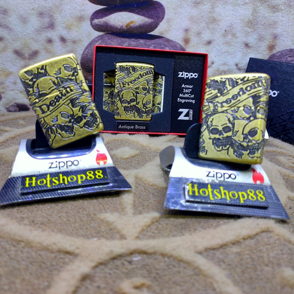 Zippo Armor Original Freedom Skull 49035 4side