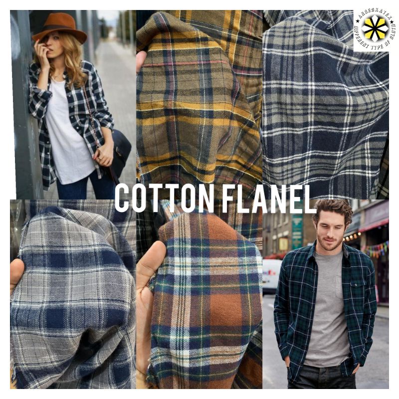 Kain FLANEL Premium | Motif kotak | Bahan kemeja Pria & Wanita