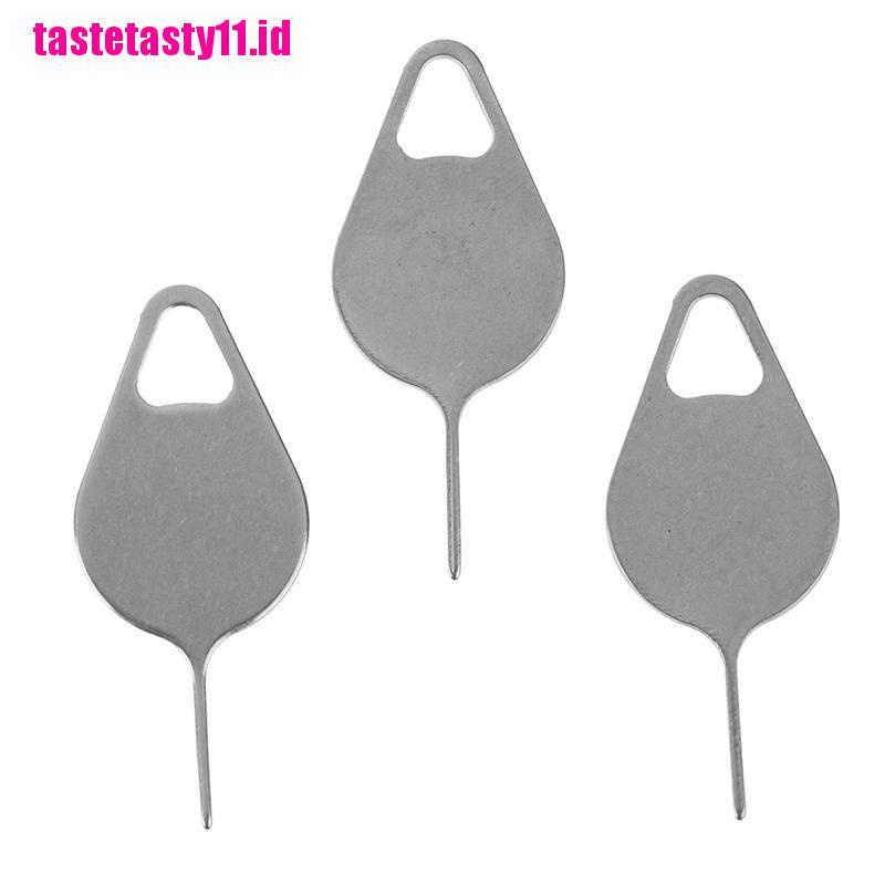 3pcs / set Jarum Pin Kunci Eject Pembuka Tray Sim Card Bahan Stainless Steel