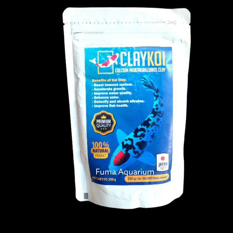 Clay Koi Calcium Montmorillonite Clay Penjernih Air Kolam Koi Aquarium 250gr