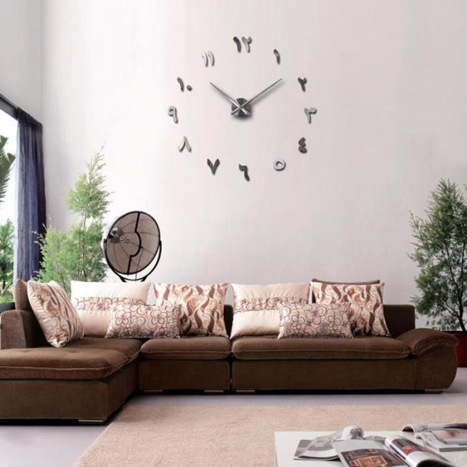 *****] Jam Dinding Model Arabic DIY Giant Wall Clock Quartz Creative Design