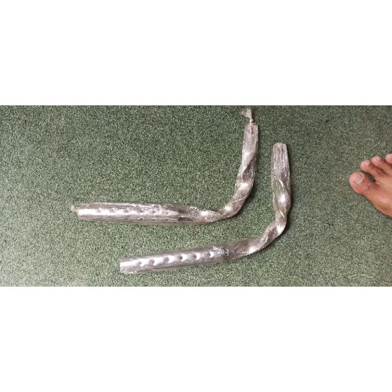 mufler knalpot custom fuel crom lowrider twist sepasang 2 biji