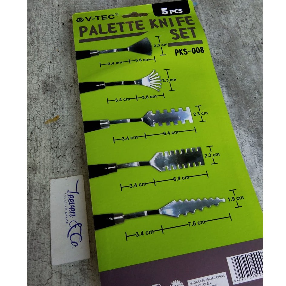 

V tec pallete painting knife pisau lukis set PKS 008