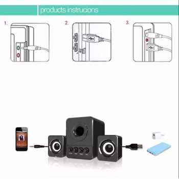 Speaker Stereo 2.1 with Subwoofer &amp; USB Power / Speaker Multimedia Satelite Stereo dengan Subwoofer / Speaker Colok Charger HP Powerbank Laptop / Spiker Murah Suara Kencang Keras Bagus Treble Bass / Sound Pengeras Suara Multimedia Speaker Suara Jernih