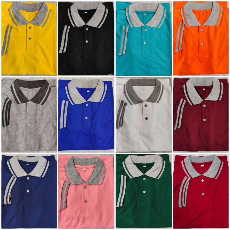 Kaos Polo shirt kerah polo Kerah Lakos Polos Lengan Pendek rib size M L XL XXL XXXL