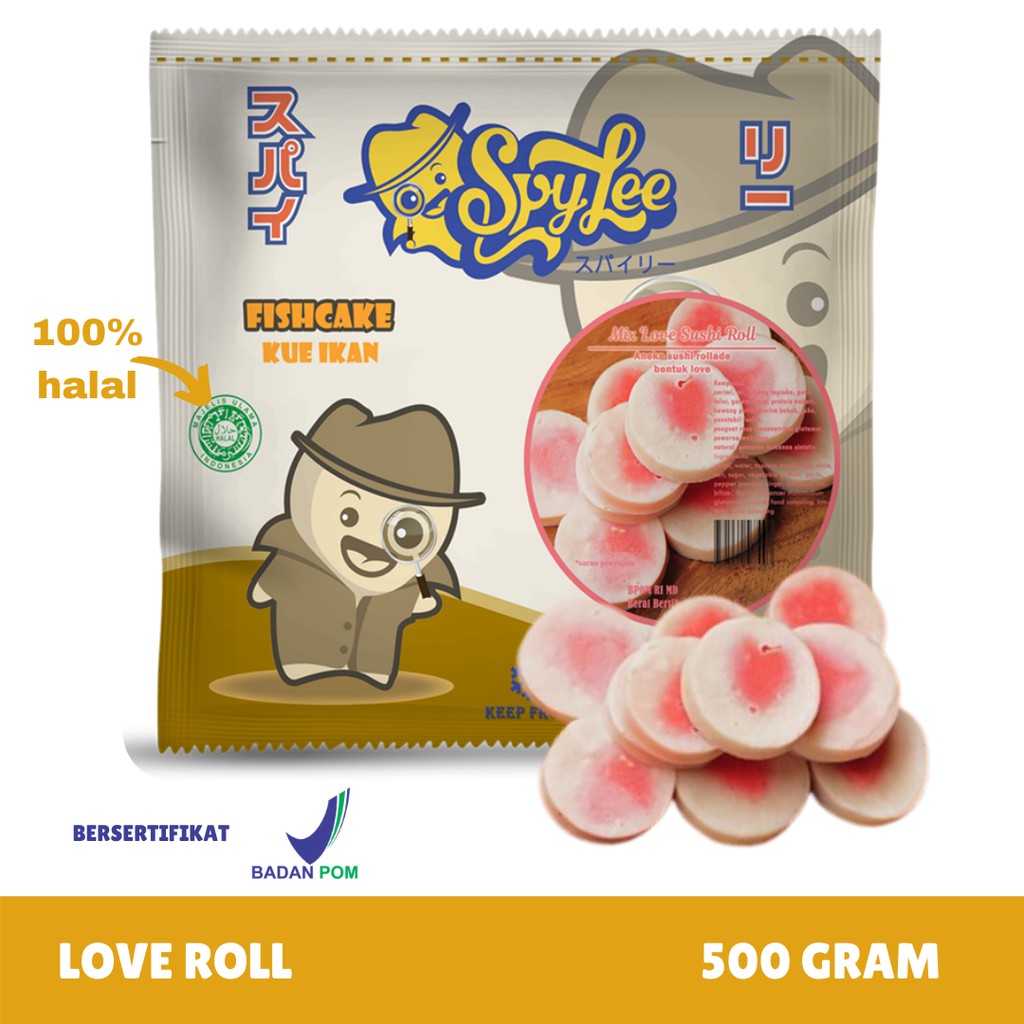 PREMIUM SUSHI ROLLADE LOVE (ISI 35-38) &quot;SPYLEE&quot; MAKANAN INSTAN FROZEN FOOD SOSIS NUGGET BPOM HALAL