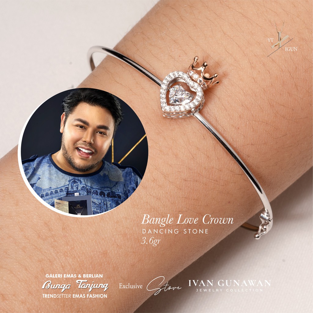 GELANG IGUN BANGLE DANCING STONE - EMAS 17K - BUNGA TANJUNG GOLD
