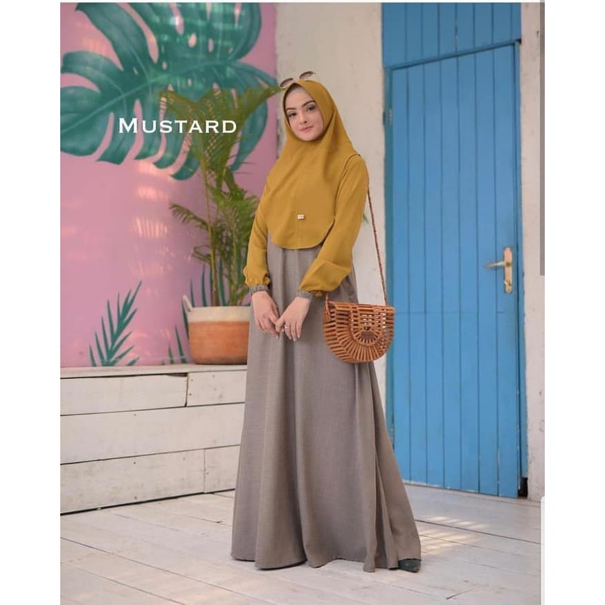 Baju Gamis Wanita Syari Dewasa Maxi Ling Dress Baju Wanita Syari  VZ287 Baju Gamis Set Terbaru Mawa