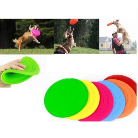 FRISBEE SILIKON RUBBER TERBANG DOG TOYS PET MAINAN HEWAN PIRING