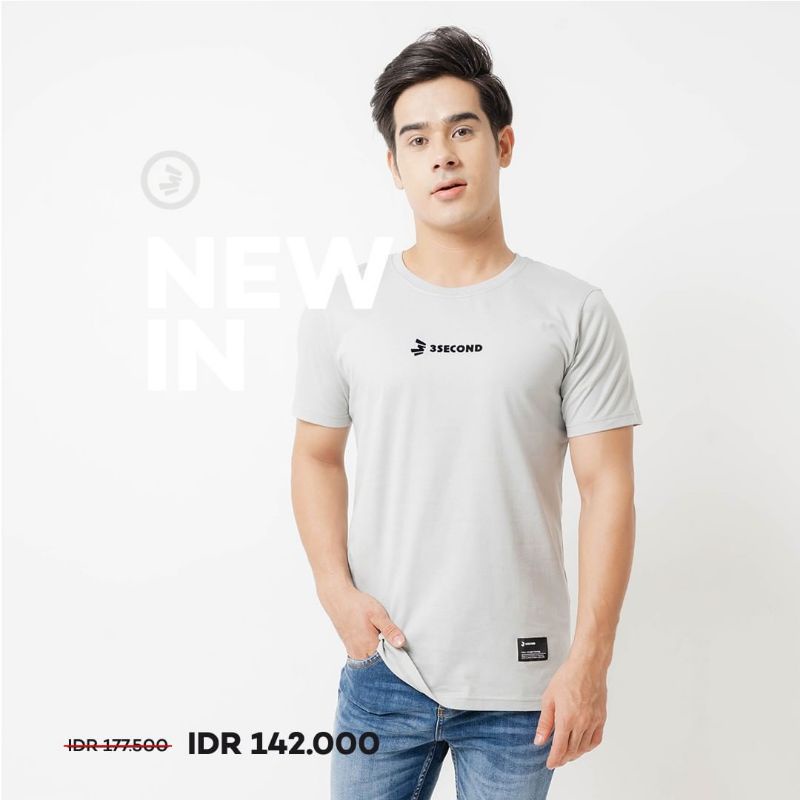 KAOS 3SECOND ORIGINAL WARNA GREY