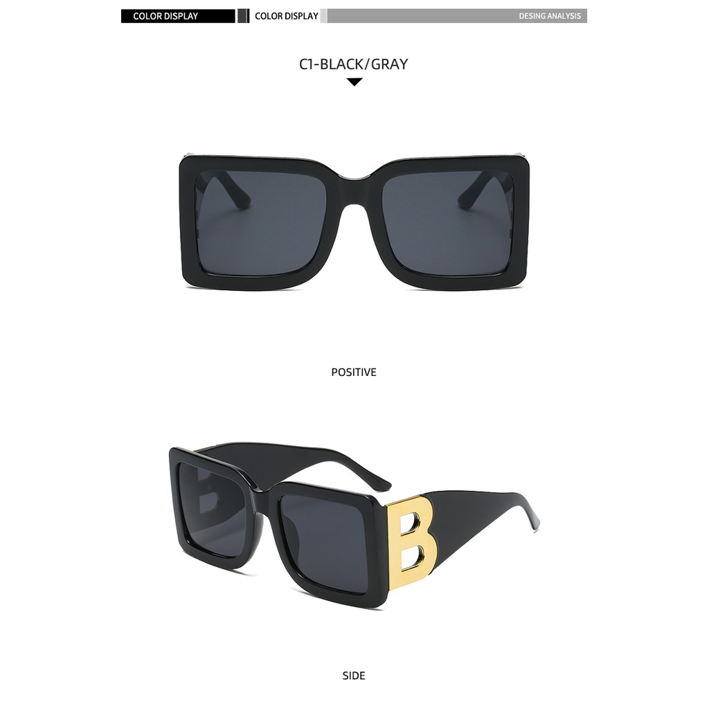 2021 new European and American square ins large frame sunglasses for men and women