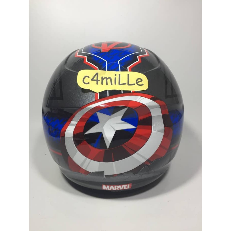 HELM BMC MILAN AVENGER CAPTAIN AMERICA #02 GRAPHIC METALIC HALF FACE