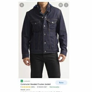 Jaket Trucker Levis Commuter Hood Waterrepellent Original