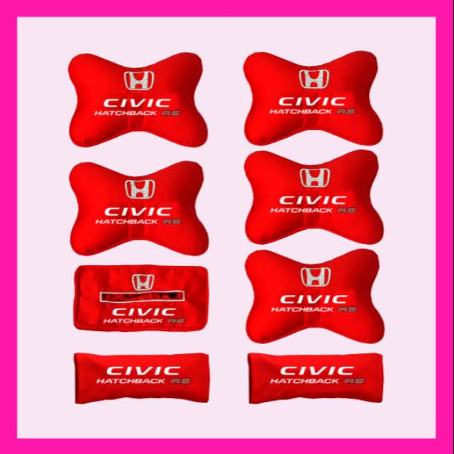 Bantal mobil honda civic hatchback rs bantal leher