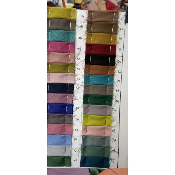 Miring Harga New katalog (75 warna) - Kain katun toyobo (warna lainnya) - harga per 0,5 meter