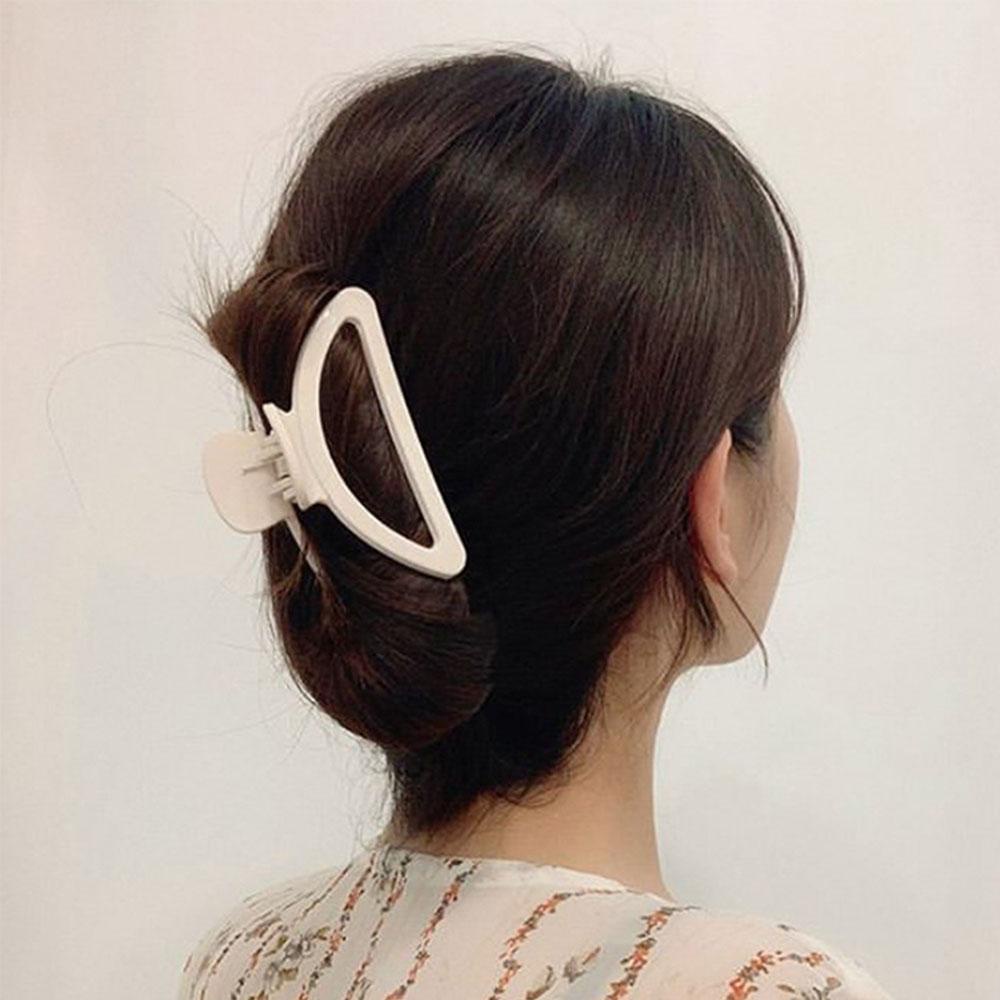 Augustina Hair Claw Gadis Vintage Ukuran Besar Hollow Disk Rambut Akrilik Grab Clips