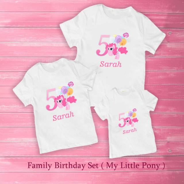 My little ponny family set anak kaos oblong pria wanita anak couple family custom