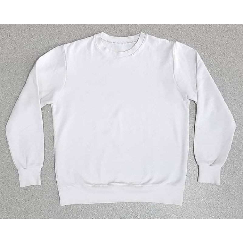Crewneck besick keren polosan crewneck peria masa kini varian warna putih dan hitam full katun