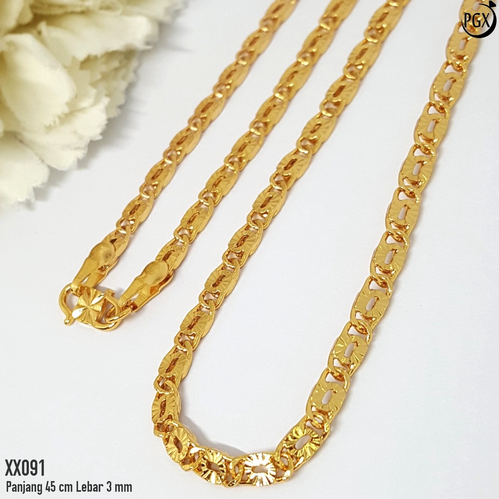 PGX Kalung Pria Wanita Xuping Perhiasan Lapis Emas Aksesoris Fashion Premium - XX091