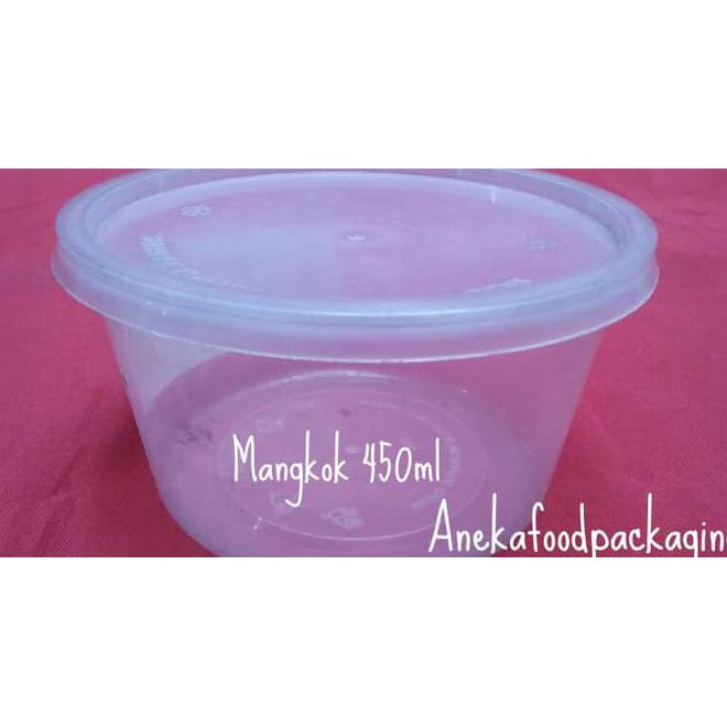 Mangkok Bening Plastik Tahan Panas Untuk Microwave 450Ml + Tutup Kode 427