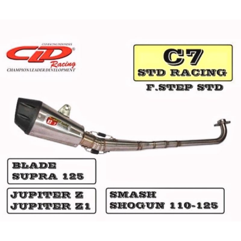 Knalpot CLD Racing Type C7 Jupiter Z/Jupiter Z1/Vega/Blade/Supra125/Shogun125/Smash..Spek STD sampai