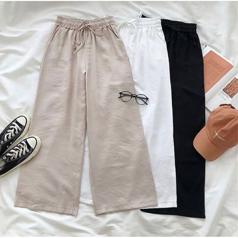 WIDI PANTS KULOT SERUT LINEN CREPE