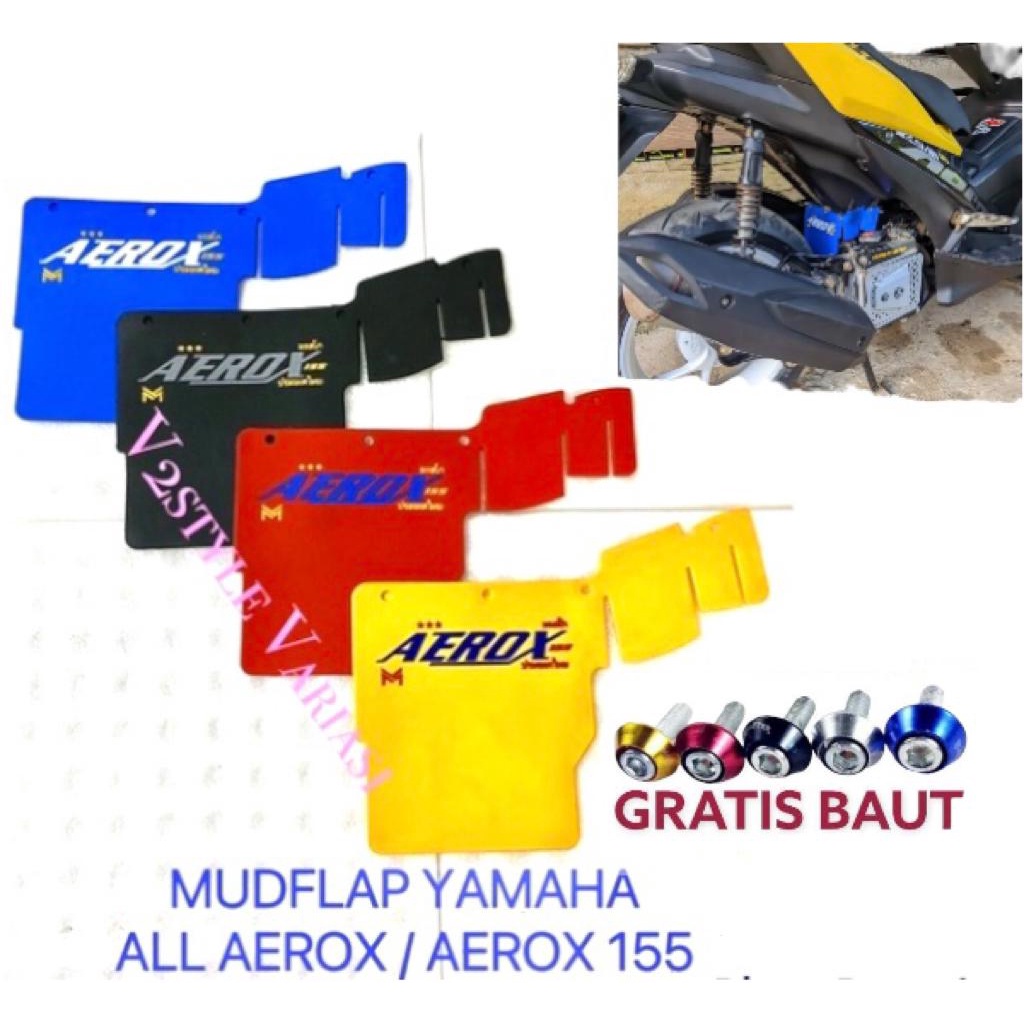 Mudflap Aerox Mudflap Pelindung Mesin Yamaha All Aerox new old 155 connected Karet Kolong Spakbor Anti Lumpur Grafir Tulisan Thailand Moscow Original BIRU MERAH HITAM KUNING Mudguard Aerox Baru lama Mud Flap Handguard Mud gard Aerox Racing Thailook