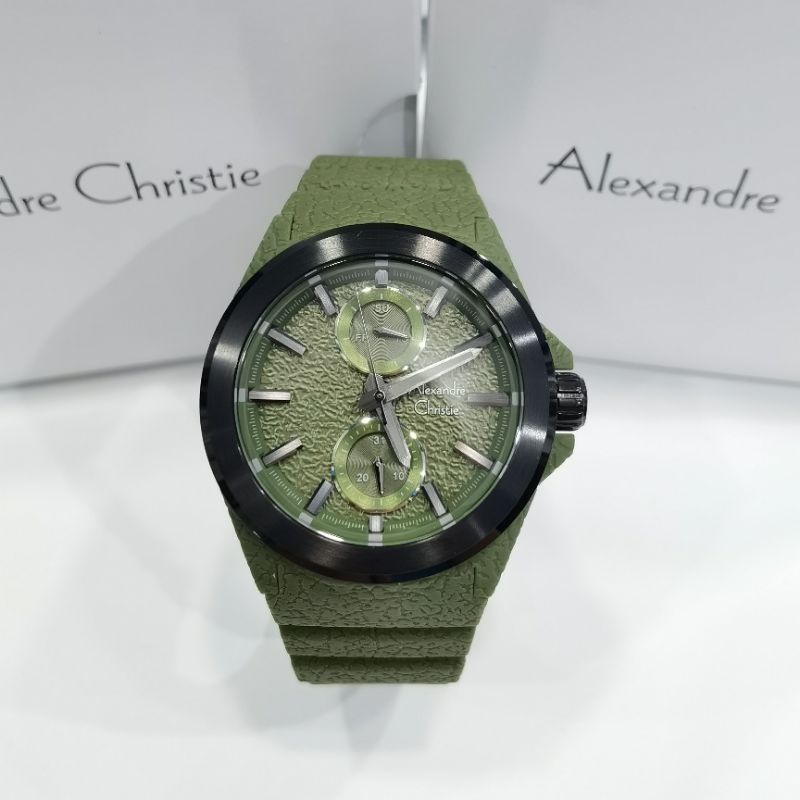 Alexandre christie 6585 mf ac 6585mf jam tangan ac rubber terbaru / ac 6585