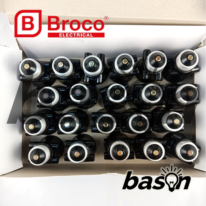 BROCO 226 STD Lamp Holder Black dengan 2x Soket Listrik 6A 250V