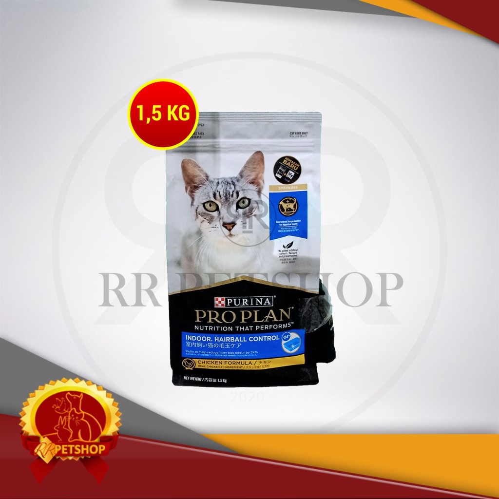 ProPlan Makanan Kucing Indoor Pro Plan Hairball Chicken Ayam 1.5 Kg