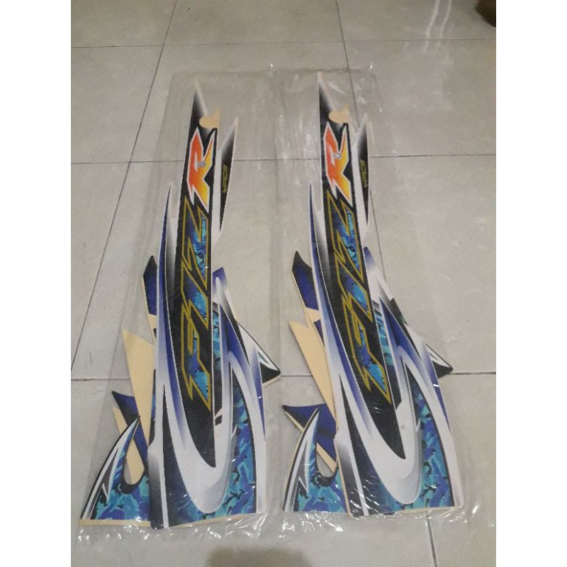 STRIPING STIKER MOTOR YAMAHA FIZ R 2005 BIRU SPORTY