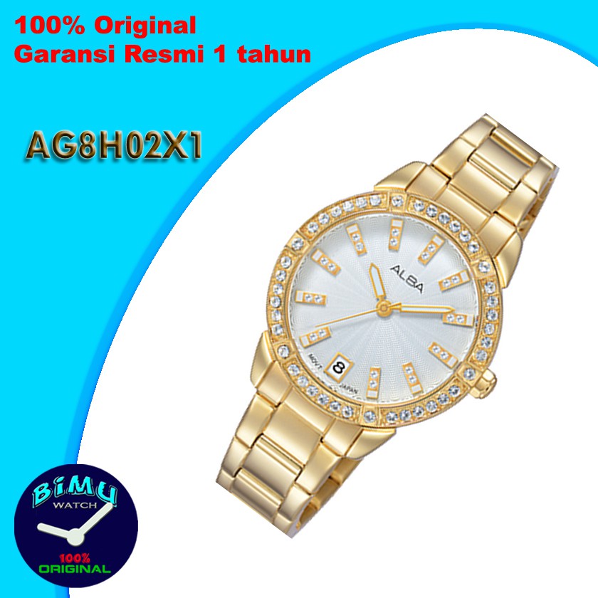 Alba Ladies AG8H02X1 White Dial - Jam Tangan Wanita AG8H02