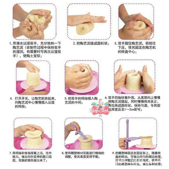 [BIG SALE] Pottery wheel - diy toys - activity games - tanah liat